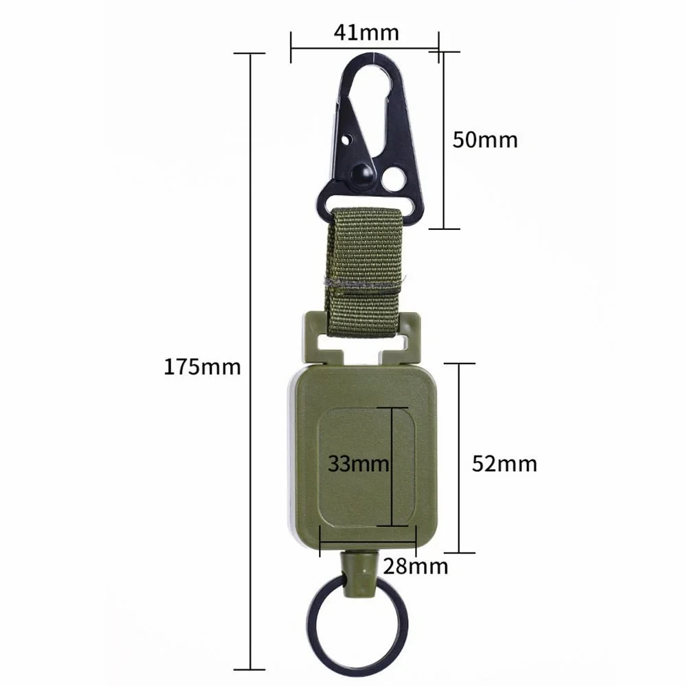 Hebilla de cuerda para llave antirrobo, hebilla para pesca al aire libre, cuerda para llave retráctil, llavero, cadena de cuerda de alambre de acero, herramienta multiusos - imagen 2