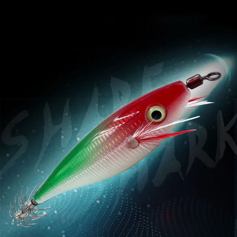 Señuelo de pesca de calamar Horizontal, anzuelo de calamar Artificial, cebos de Pesca de Mar, herramientas de pesca luminosas, 10g/10cm - imagen 3