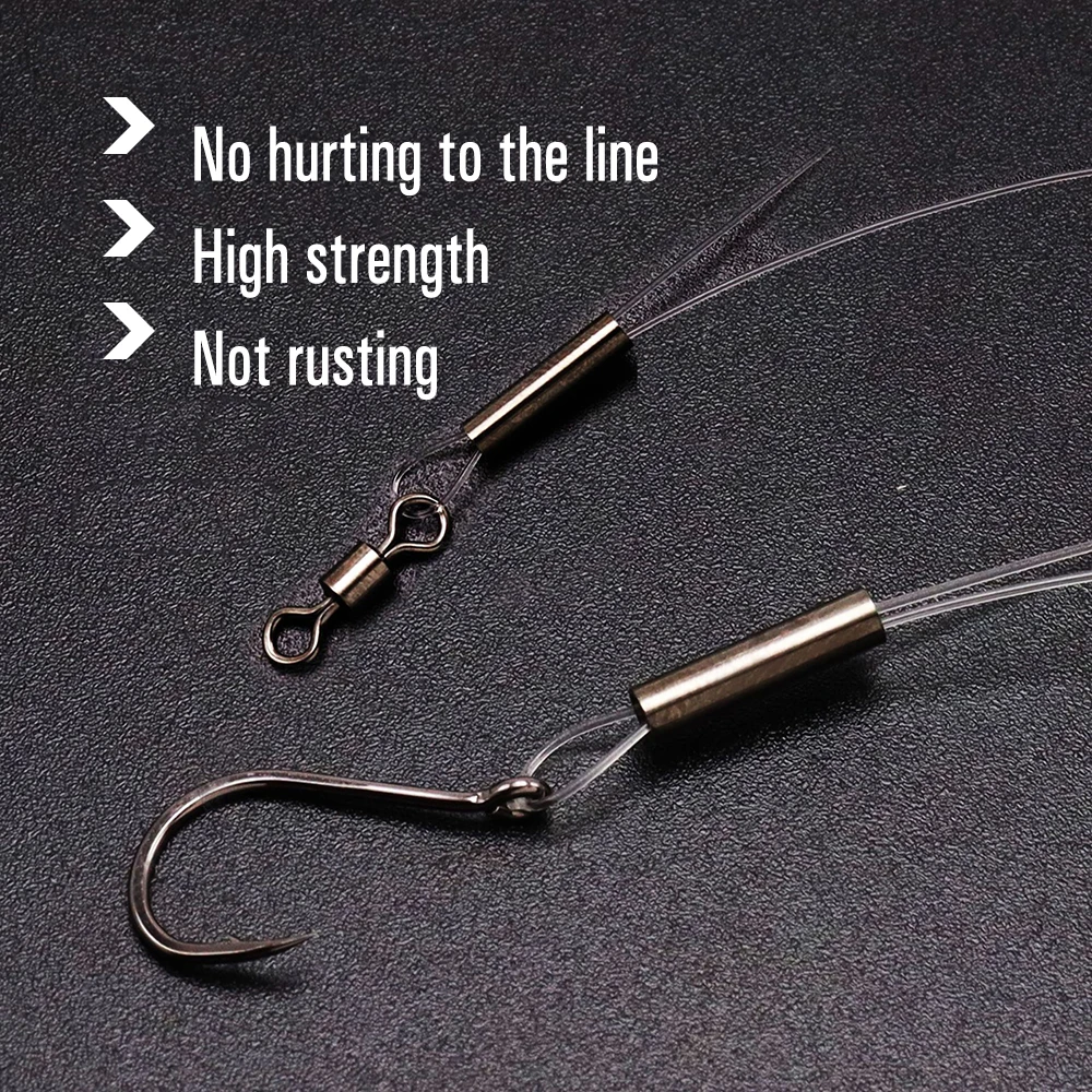 ICERIO-Manguitos de latón de un solo barril, anzuelos de aparejo de alambre, accesorios de tubo, engarzado, acabado negro, 100 Uds. - imagen 3