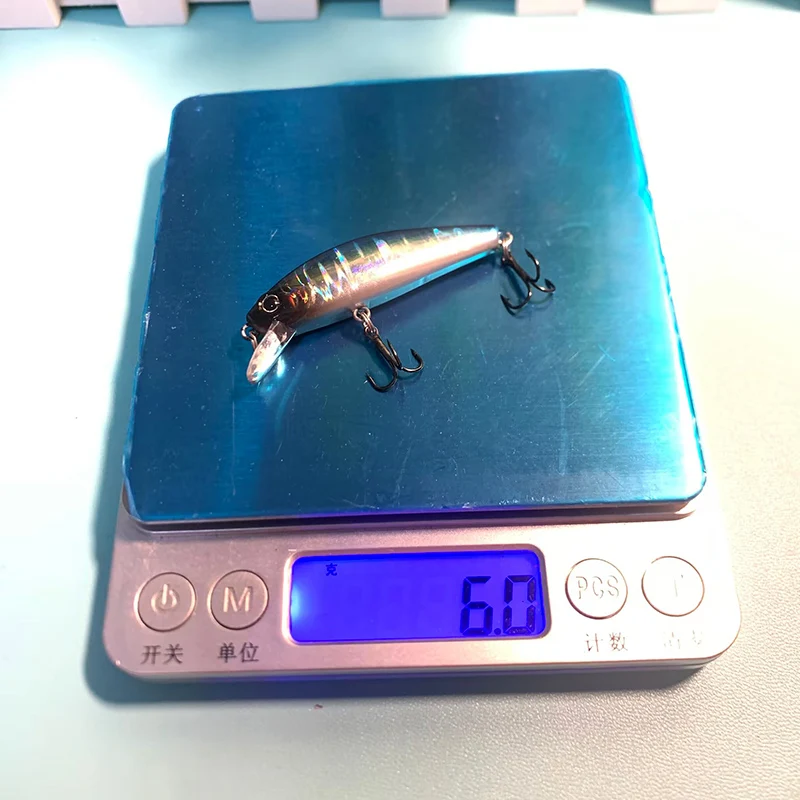 Testar-señuelo de Pesca de 45mm, 6g, Minnow Artificial, Wobbler, duro, Jerkbaits, Peche para trucha, lubina, aparejos de Pesca - imagen 3