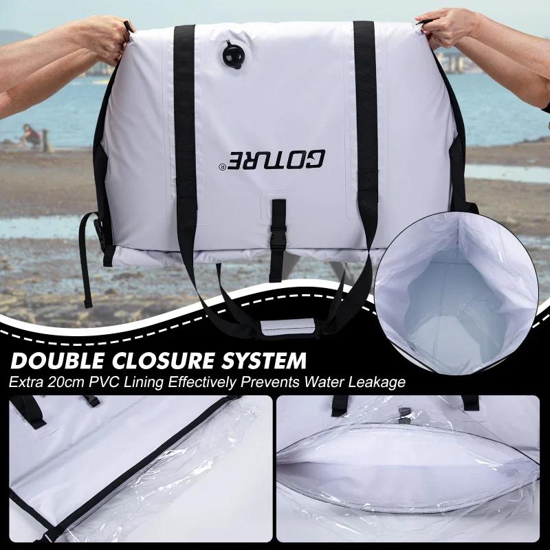 Goture-bolsa de pesca multifuncional portátil, bolsa enfriadora de pescado de gran capacidad con aislamiento de EVA, bolsa congeladora impermeable para pesca en barco - imagen 5