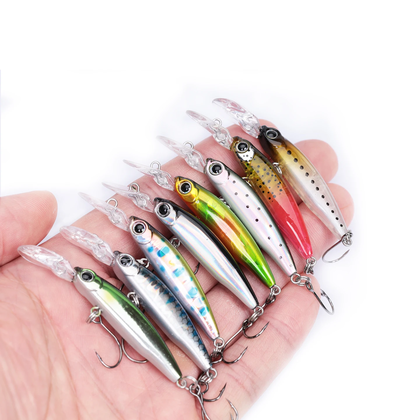 2025 nuevo Mini señuelo de pececillo hundido placa de lengua larga 1,8g/40mm señuelo de pesca de pececillo con un solo gancho recubrimiento láser señuelos de trucha - imagen 5