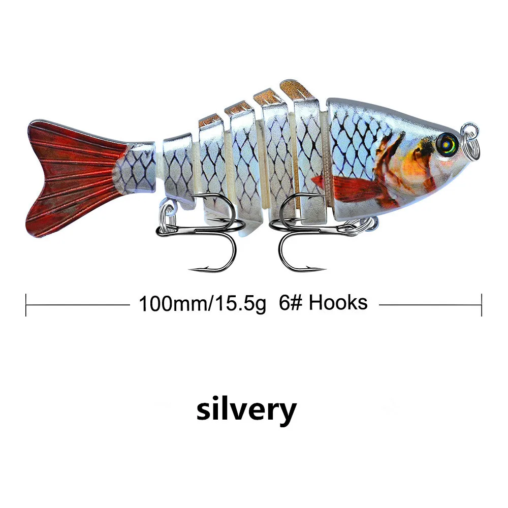 SHIQIAN 1 piezas Señuelos de pesca Multi 6/7 segmentos cebo duro articulado Wobblers Swimbait Crankbait Swim Bass para Lucio que se hunde - imagen 5