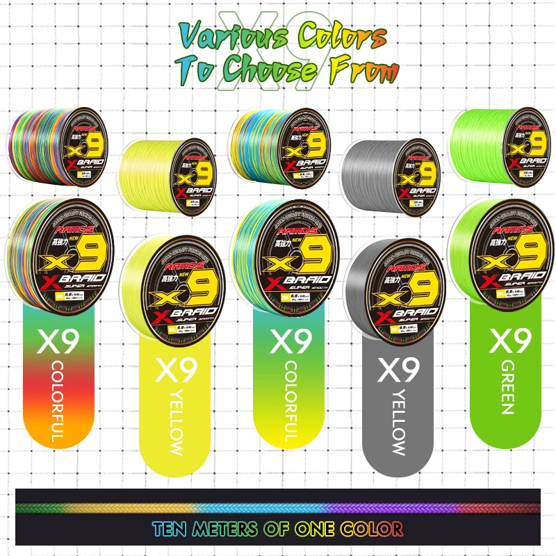 ZUKIBO RAMOS-sedal de pesca trenzado de 9 hebras, línea de pesca supersuave de PE, resistente a la abrasión, agua salada - imagen 3