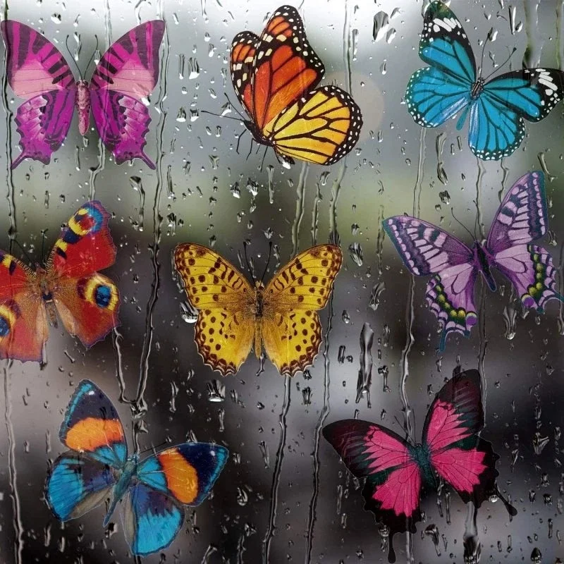 20 piezas pegatinas de mariposa para ventana, pegatinas anticolisión para ventana, pegatinas de pared de película de vidrio reutilizables para ventana - imagen 4