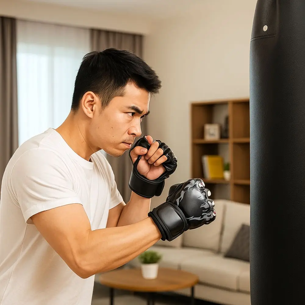 Guantes de boxeo profesionales, acolchado grueso, guantes de entrenamiento de medio dedo, guantes de boxeo resistentes al desgaste, práctica Sanda - imagen 4