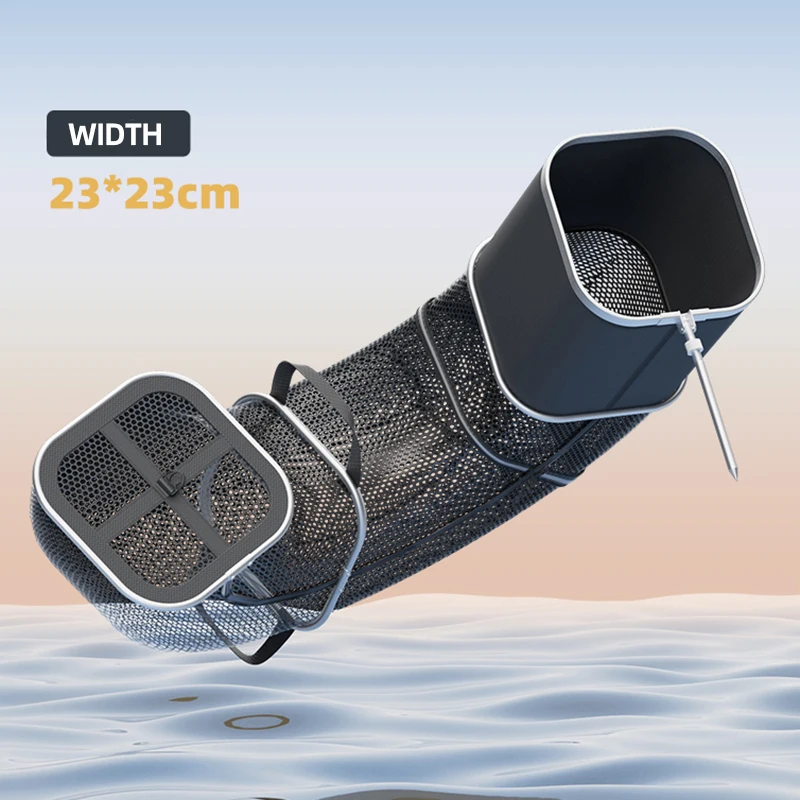 Bolsa de red de pesca, paquete de almacenamiento de red de secado rápido, 1,5 M/2M/2,5 M de largo, protección para peces, deportes al aire libre, viajes, jaula de red de pesca salvaje - imagen 5