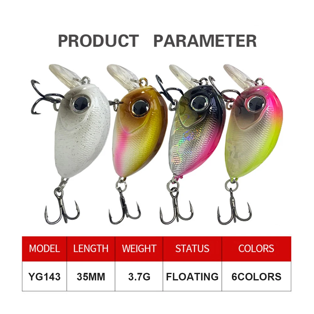 YG143 Señuelo Micro Crankbait Flotante – Cebo Duro para Corriente - imagen 5