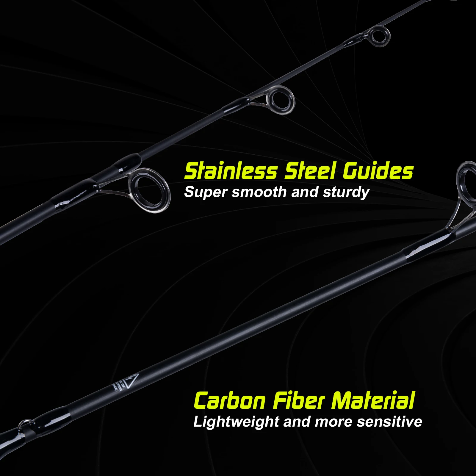 Goture-caña de pescar portátil de fibra de carbono para invierno, caña de pescar ultraligera de 28 "y 32" para carpa, ML + M, doble punta - imagen 3