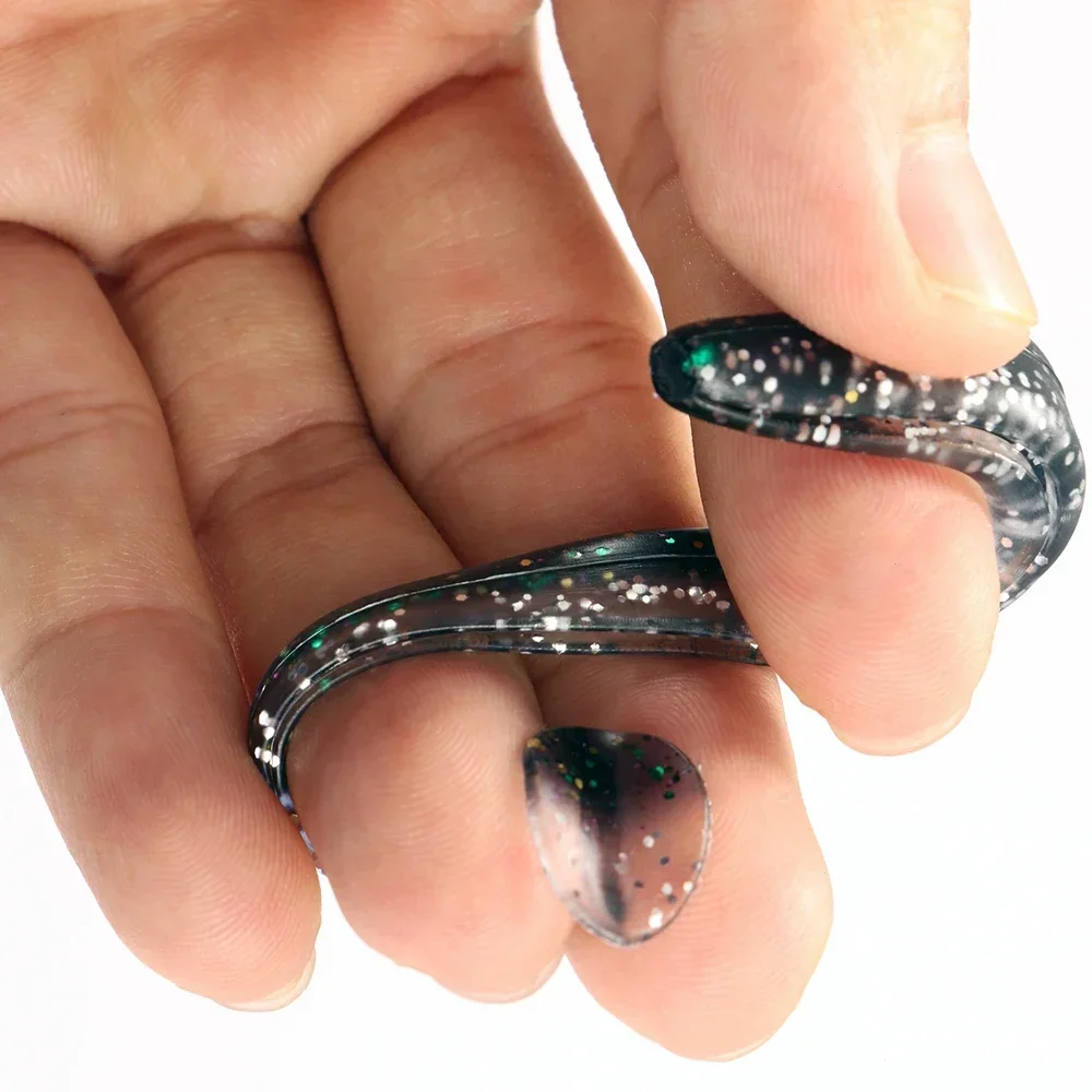 GOBAIT-señuelo suave de 5,5 cm, 7cm, 10cm, 12,5 cm, cola en T, cabeza de plantilla de Metal, anzuelo de gusano, Swimbait DIY, aparejos de Pesca de carpa, cebo Artificial - imagen 4