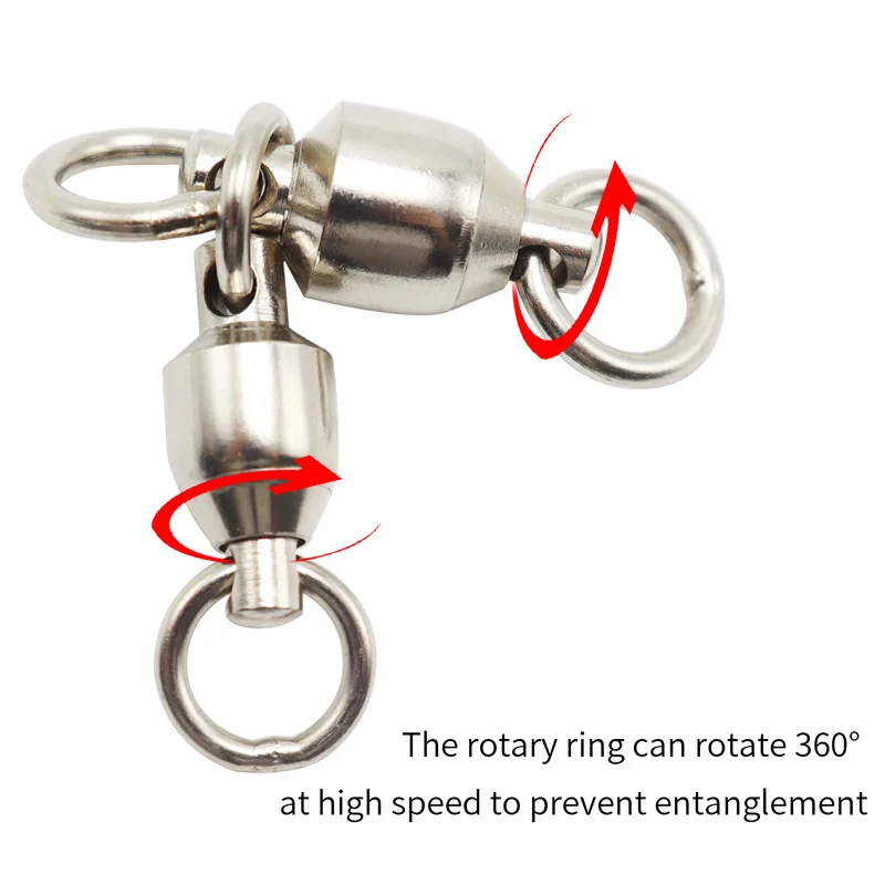 ZYZ-Conector de gancho de cuerda para pesca en barco, giratorio de 3 vías, antienredos, de acero inoxidable, prevención de corrosión - imagen 2