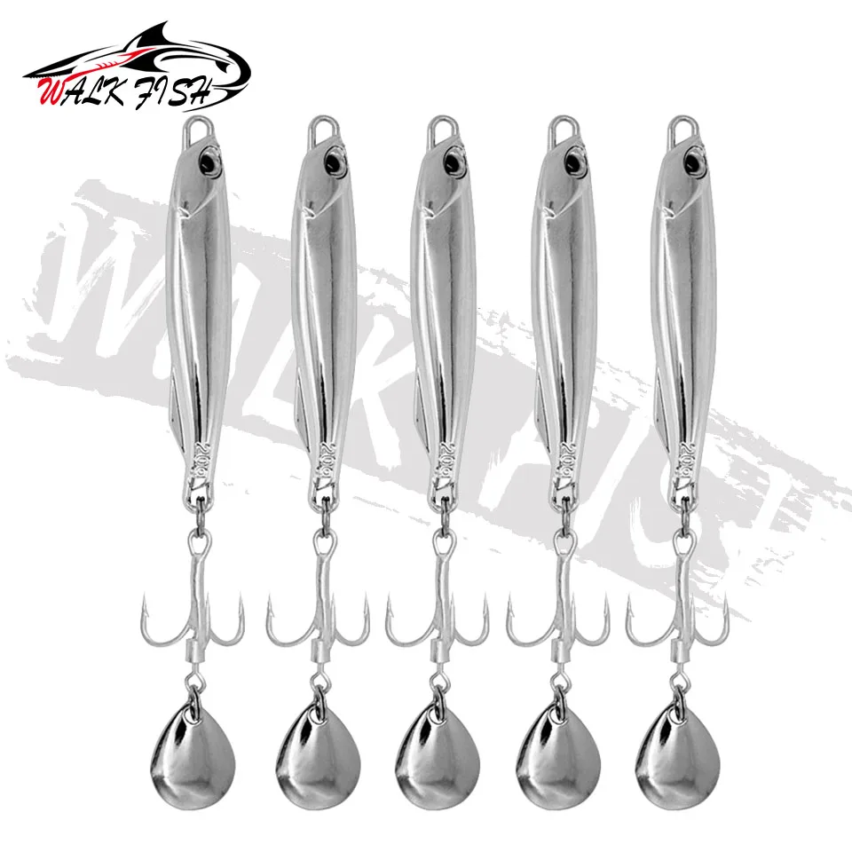 WALK FISH-señuelo de pesca de caballa, 1 piezas, 15g, 20g, 30g, VIB, cebo largo giratorio, cucharas de rotación, señuelos de Metal Artificial - imagen 2