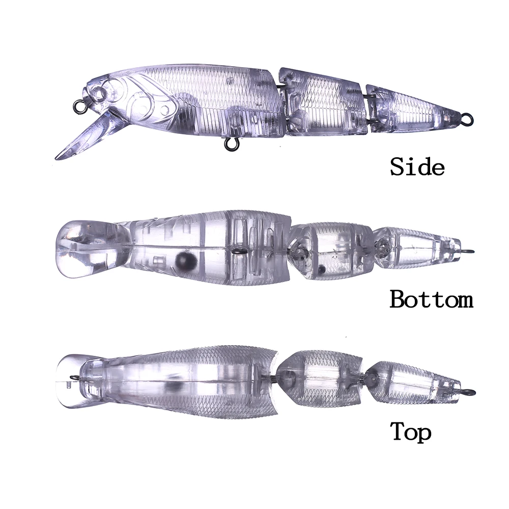 Chan'sHuang-señuelo de pesca 20 piezas, cebo en blanco sin pintar, 11CM, 13g, 3 segmentos, sonajero flotante, Swimbait, Artificial, Multi articulado - imagen 3