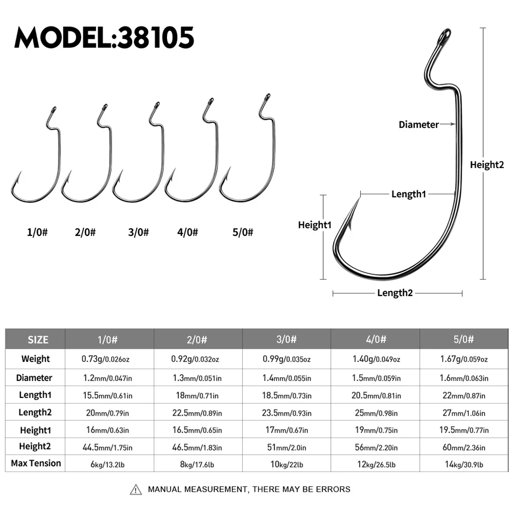PROBEROS 100 piezas 1/0 # -5/0 #   Anzuelo de pesca con púas de acero rico en carbono, antioxidante, para todas las estaciones, venta al por mayor - imagen 4