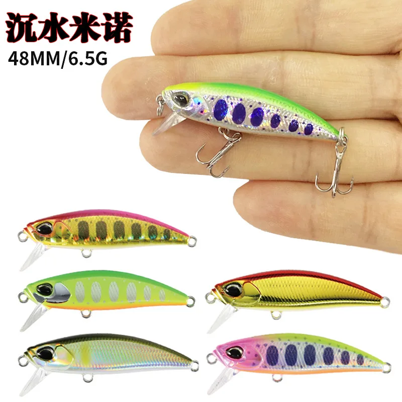 1 Uds 48mm 6,5g Mini suspensión Minnow Señuelos de Pesca cebo duro Artificial Pesca Wobbler para Lucio Jerkbait Swimbait Accesorios - imagen 2