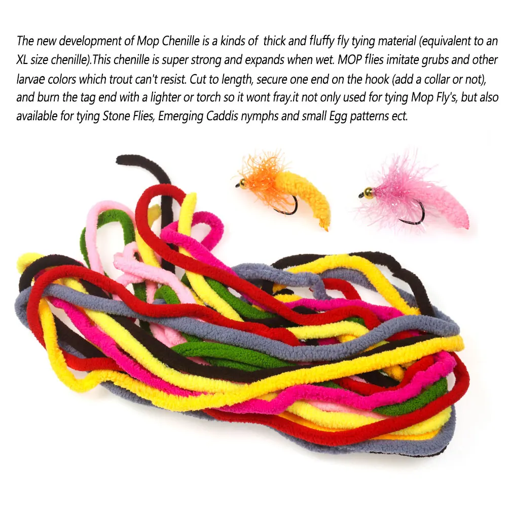 Bimoo-mopa UV de chenilla para atar moscas, 1 m/paquete, Material para atar mopa StoneFly, Caddis, ninfas, huevo, Mosca, trucha, Señuelos de Pesca - imagen 5