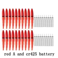 red A and battery