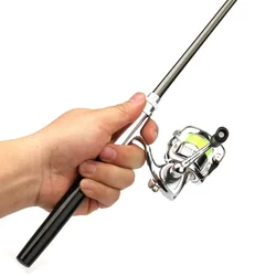 Caña de pescar en hielo ultracorta Mini 1,4 m para pesca discreta