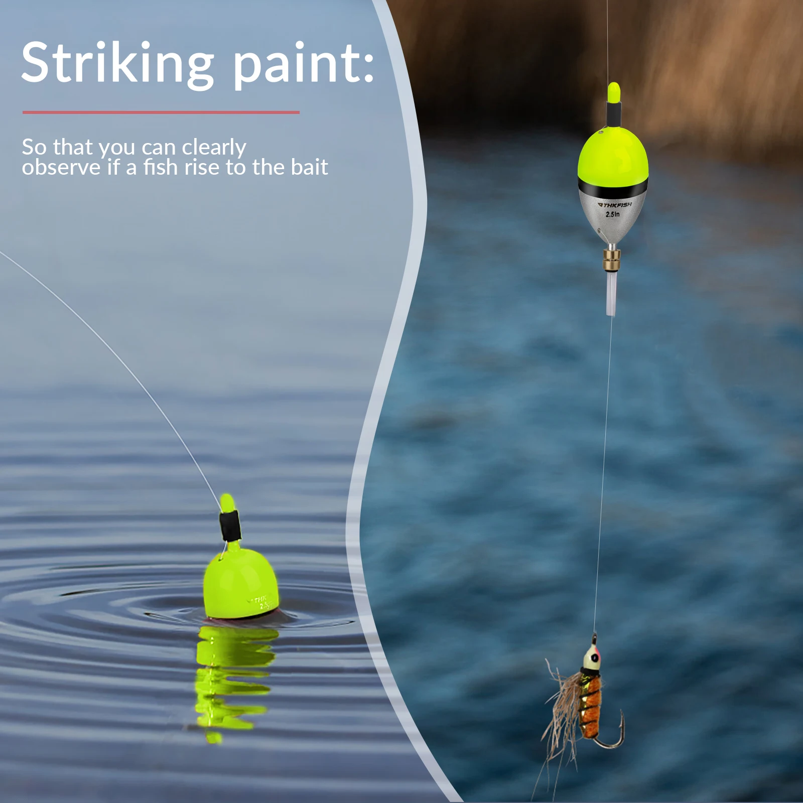 THKFISH Flotadores de Pesca Ponderados Balsa – Boyas de Latón - imagen 4