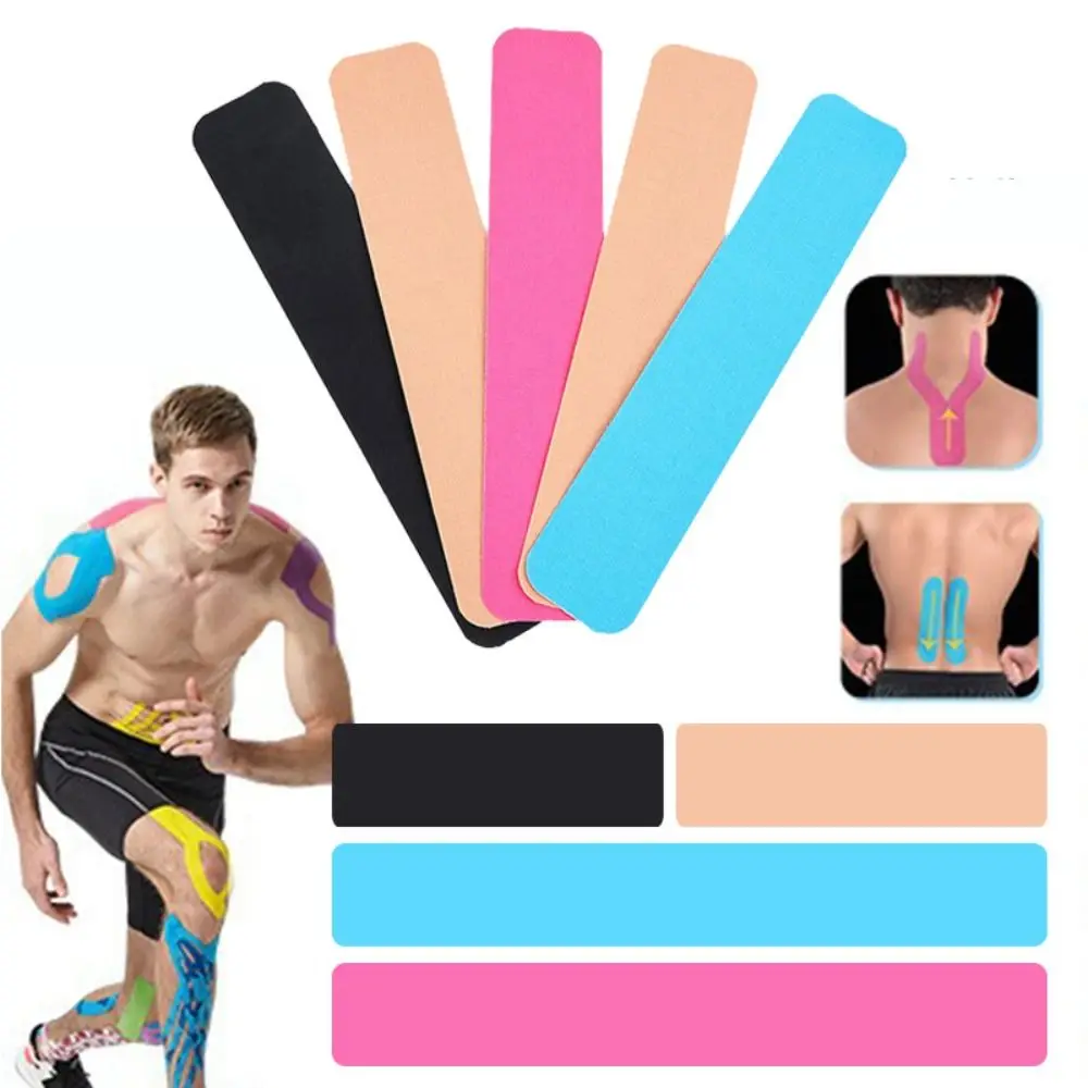 Cinta de kinesiología de tela elástica, usos múltiples, varios colores, parche muscular en forma de I, cinta de soporte deportivo Unisex autoadhesiva - imagen 5
