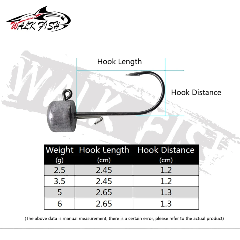 Walk Fish Jig Head Anzuelo para gusano suave cebo duro - imagen 4
