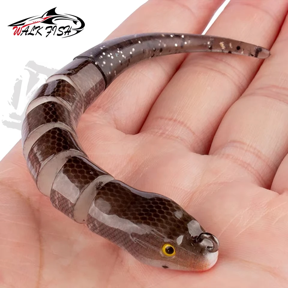 WALK FISH-señuelo de pesca articulado, 12cm, 12g, cuerpo duro, cebo de cola suave de silicona, lubina, agua salada, cebo Artificial, equipo de pesca de mar - imagen 2