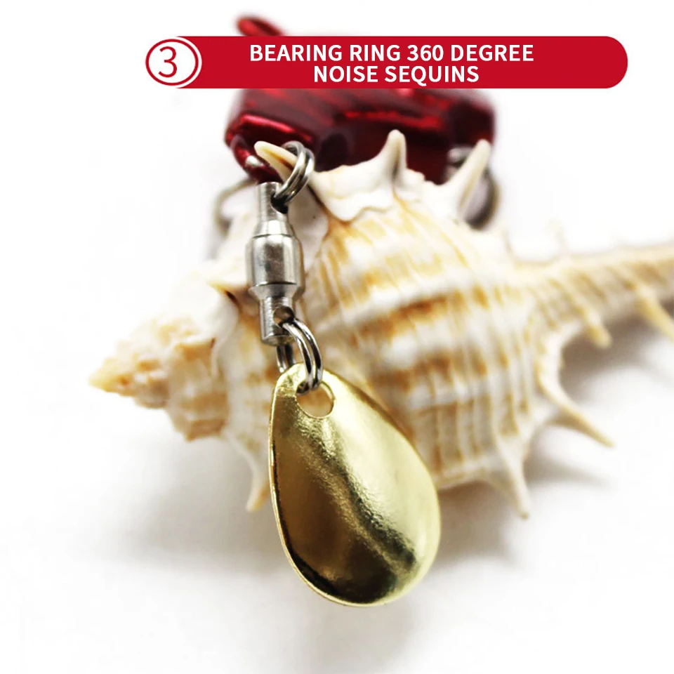 1 Uds 20g señuelos de cola de agua dulce Spinner VIBRAción cuchara de lentejuelas trucha Spinner cebo giratorio lentejuelas pesca en mar cebo wobbler - imagen 3