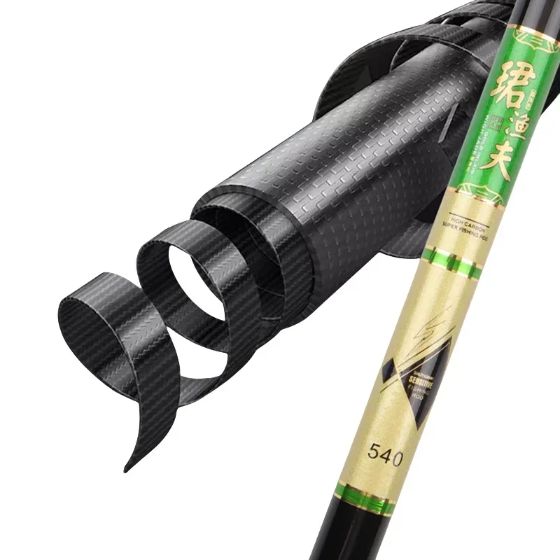 Caña para agua de mar, lubina de agua dulce, trucha, pesca de viaje, caña de pescar telescópica portátil de fibra de carbono, caña de pescar de mar corta pequeña - imagen 5