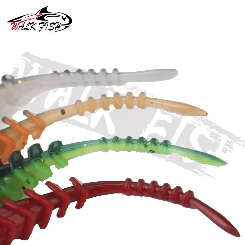 WALK FISH 20 piezas 61mm cebo de gusano cebo suave hilo inverso gusano suave oruga marina pesca placa de hierro gancho de plomo Artificial - imagen 2