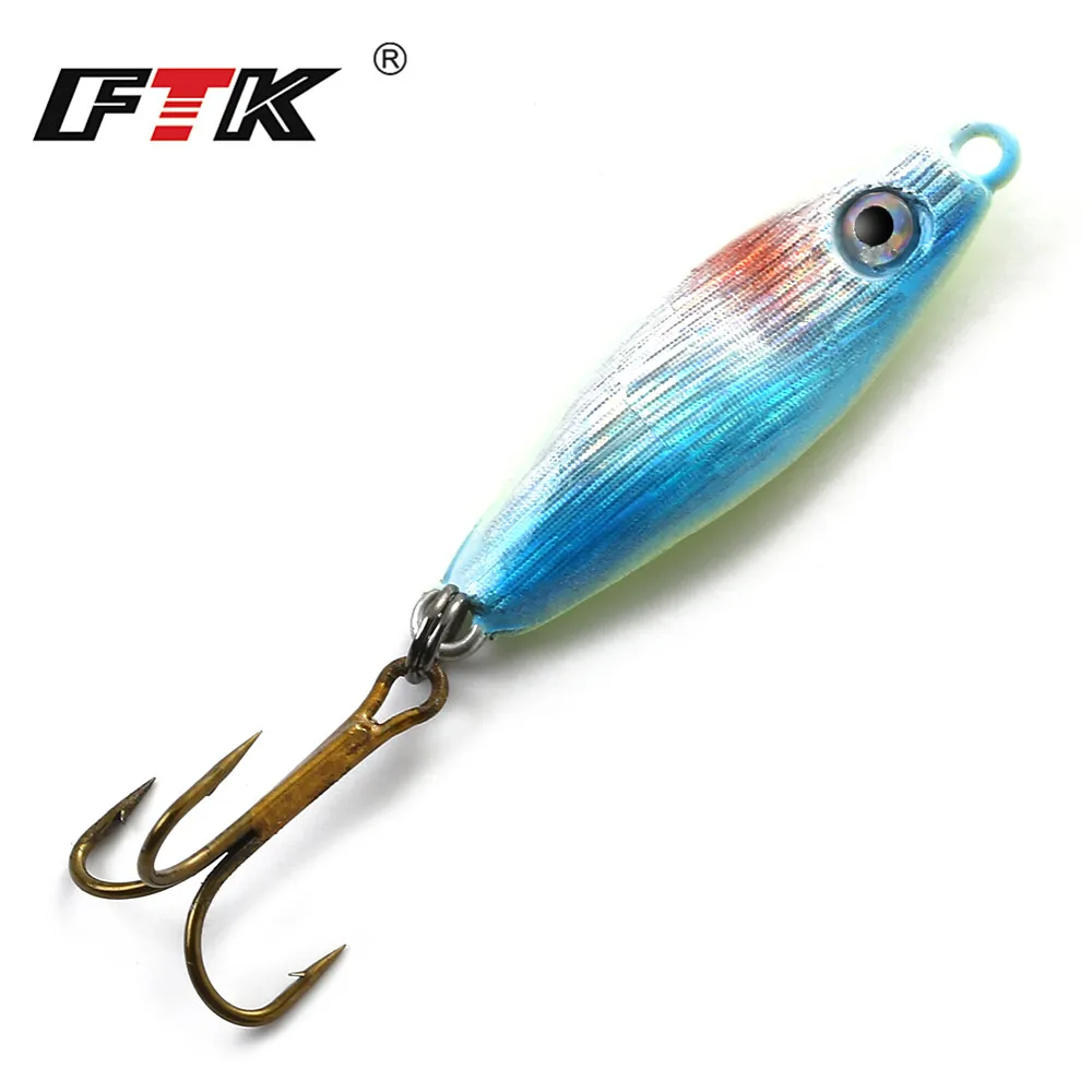 FTK-señuelo luminoso para pesca en hielo, cebo duro Artificial con anzuelos triples, ojo 3D, 4,5g/7,5g/9,5g, accesorios de invierno - imagen 2