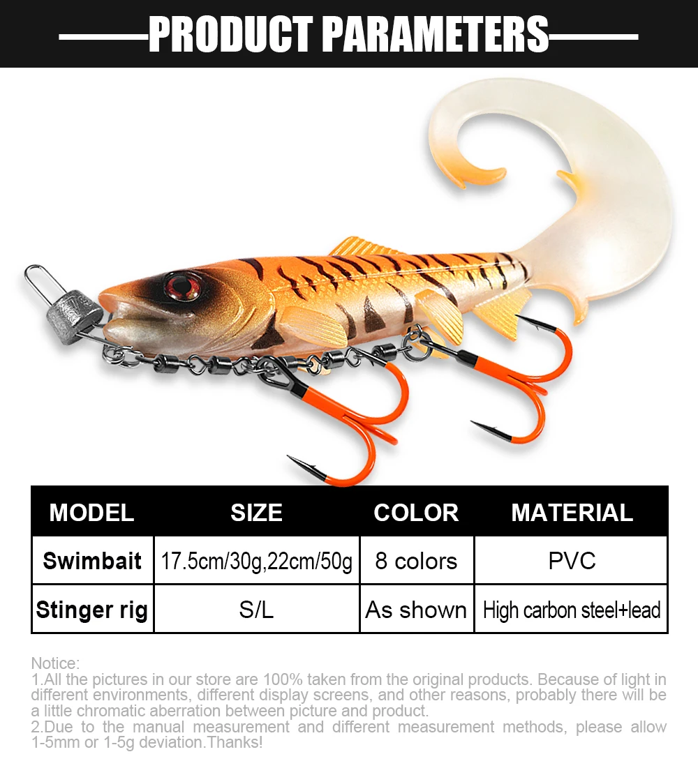 Gancho Stinger con pintura UV y peso intercambiable