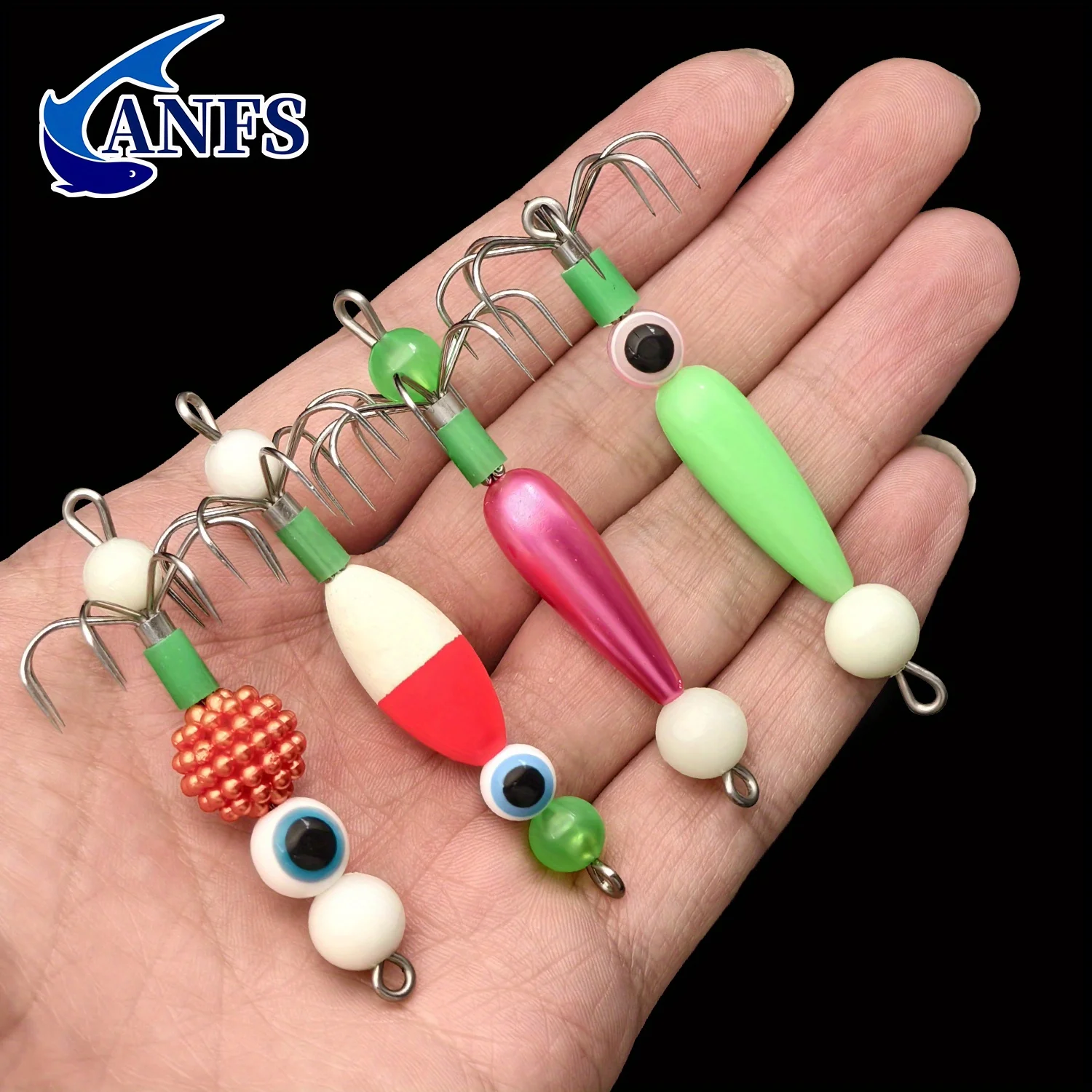 ANFS-Kit de plantilla de calamar y pulpo fluorescente, juego de 2 uds/4 Uds con cebos artificiales luminosos para pesca en agua salada, increíble regalo de pesca - imagen 3