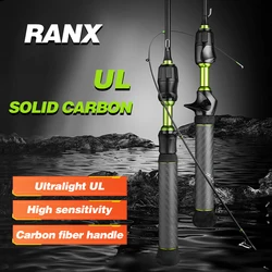 Caña Spinning UL carbono sólida rápida para trucha y peces pequeños