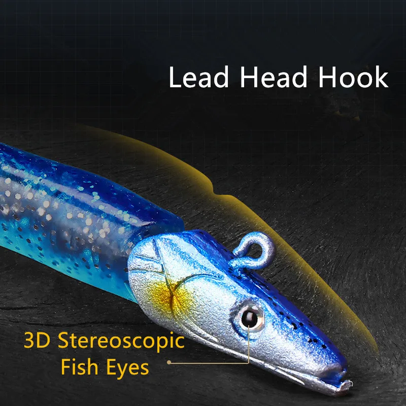Jig Head-señuelo de pesca hundido, 12,5 cm/22g, agua salada fresca, cuerpo vivo vivo Natural, cebo suave, 5 colores - imagen 3