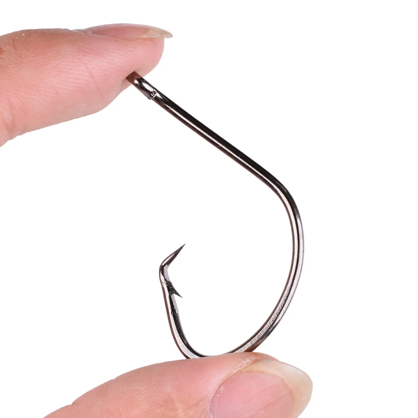 Anzuelos de pesca de pulpo, anzuelos circulares de acero de alto carbono con púas, aparejos de pesca para carpa, 100 unids/caja - imagen 4