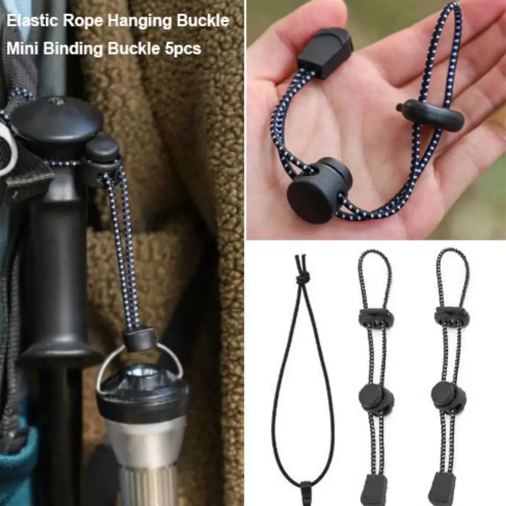Mini hebilla colgante de cuerda elástica de alta calidad, 5 uds., negra, 2 estilos, hebilla de encuadernación, hebilla de fijación de clasificación - imagen 3
