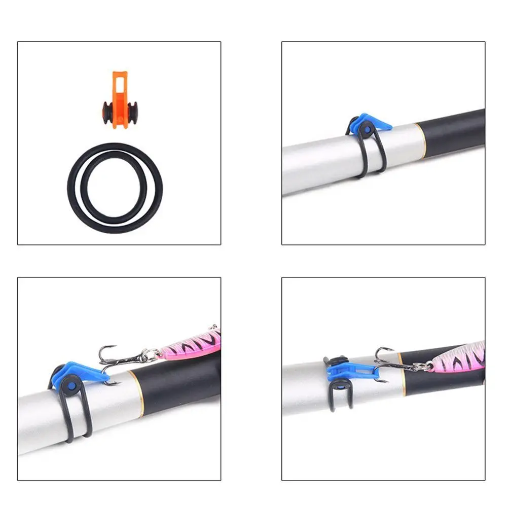 10 Uds. Anzuelo de pesca de goma de plástico portátil seguro mantener 10 colores anzuelos de plantilla soporte de cebo de mantenimiento seguro soporte de cebo de pesca - imagen 5