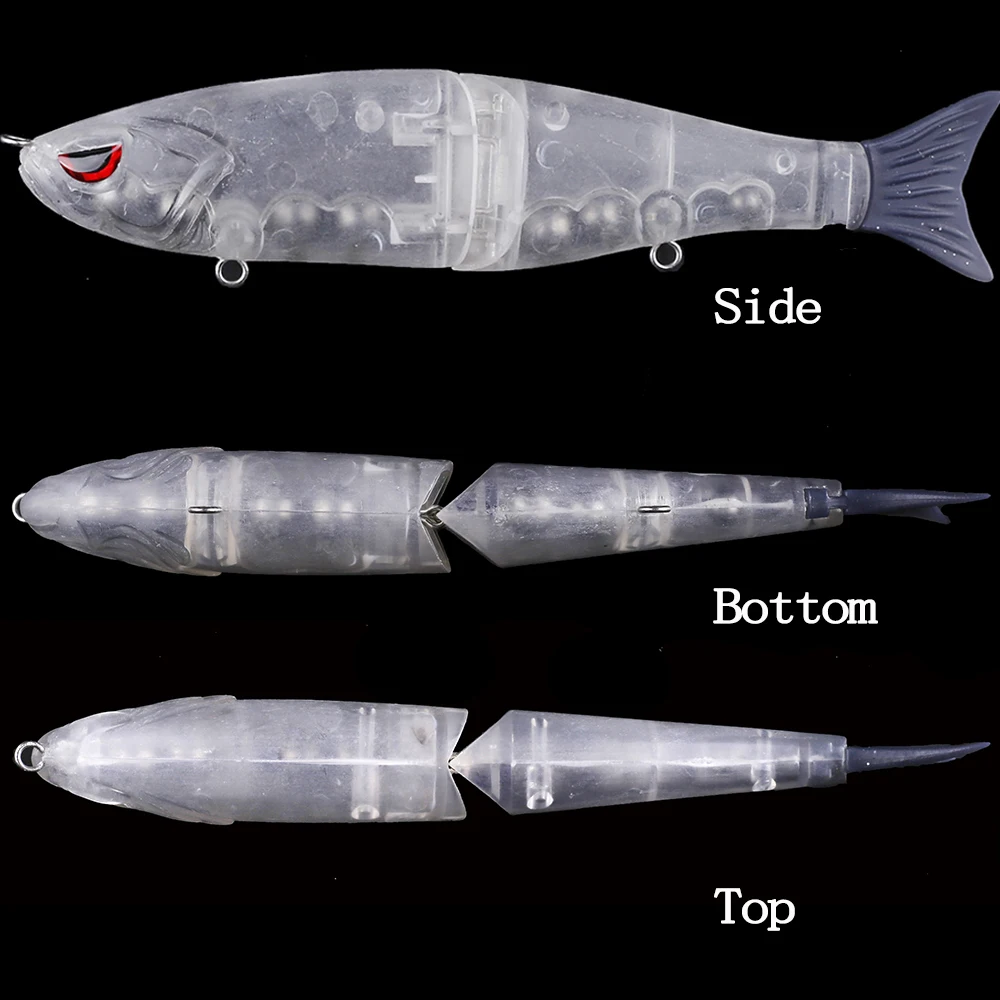 Chan'sHuang-señuelo de pesca hecho a mano, cebo en blanco sin pintar de 5 piezas, sonajeros de hundimiento Lipless Glide Swimbait de cola suave Artificial DIY - imagen 4