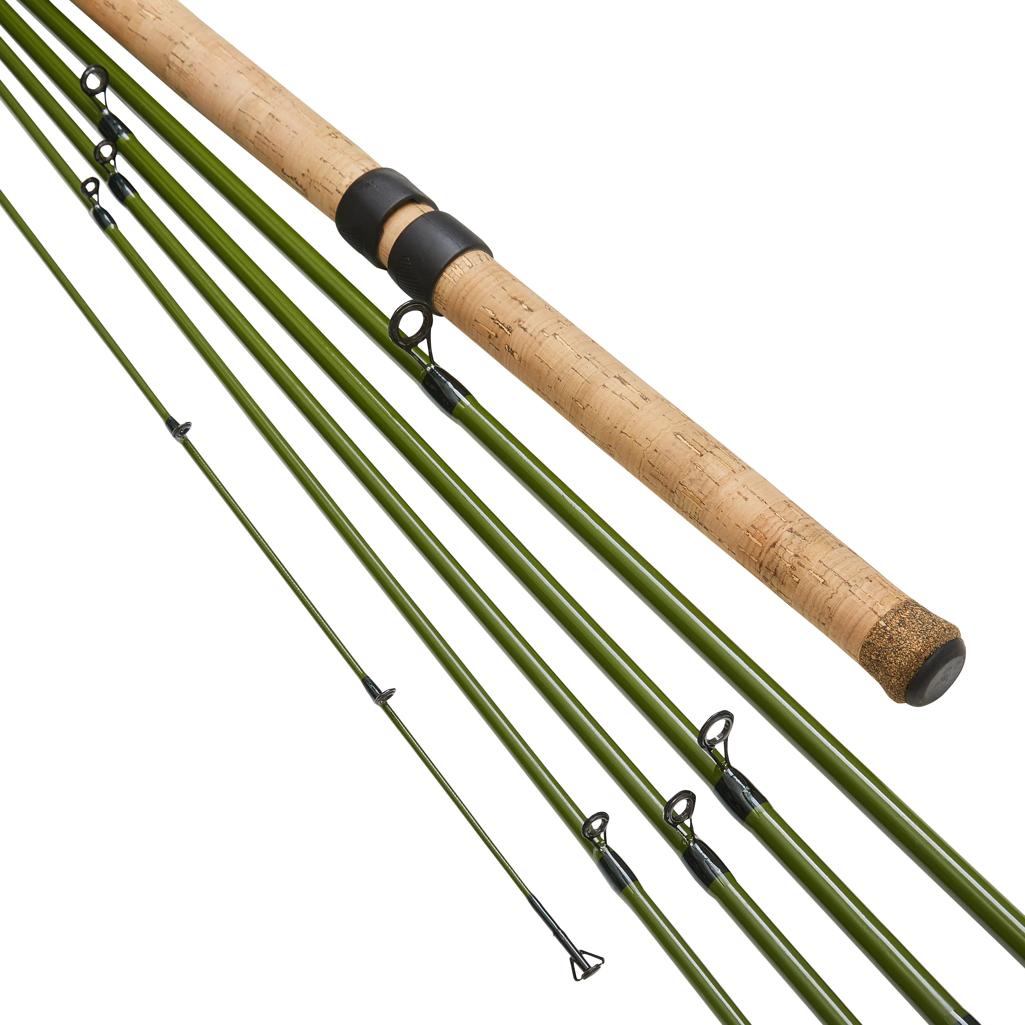 Caña pescar flotante fibra carbono corcho madera resistente sensible