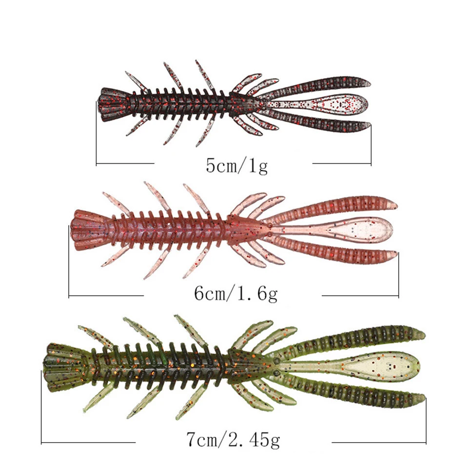 WALK FISH-Cebo flotante suave para pesca, cebo Artificial oscilante de silicona para camarones y lubinas, 50MM/60MM/70MM - imagen 2