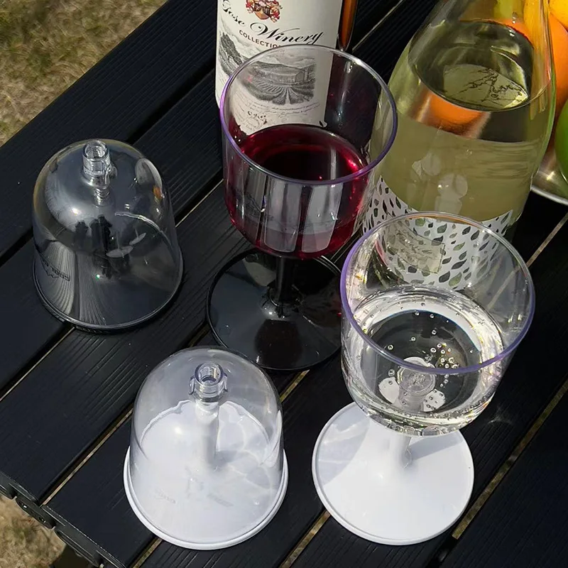 Copa de vino plegable de resina, Copas de plástico desmontables portátiles, ligeras, resistentes a caídas, reutilizables para acampar al aire libre - imagen 5