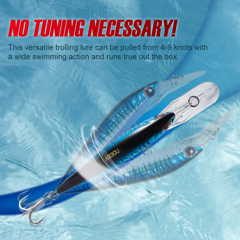 NOEBY Trolling Minnow 140mm 50g 180mm 98g hundimiento en alta mar juego grande Señuelos de Pesca atún GT barco de agua salada Señuelos de Pesca de fundición - imagen 5