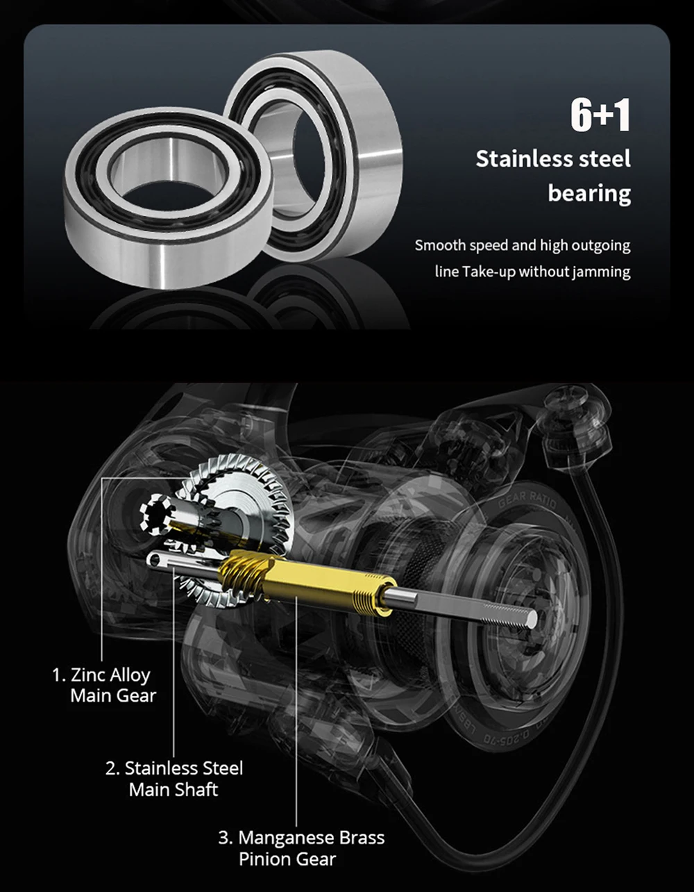 Carretes ligeros Castfanatic S1 S2000S-S4000 carretes giratorios de pesca de agua salada con cebo VIB 6BB 5,2: 1 para ruedas de Metal de carpa - imagen 5