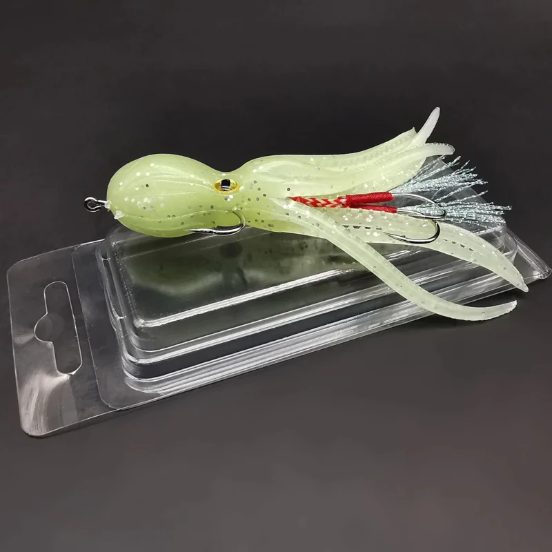 BRAVMACK 3 uds/1 unidad de señuelos blandos, cebo Artificial de calamar brillante, plantilla de plomo resistente, perfecto para pesca con curricán, salmón, lubina y trucha - imagen 5