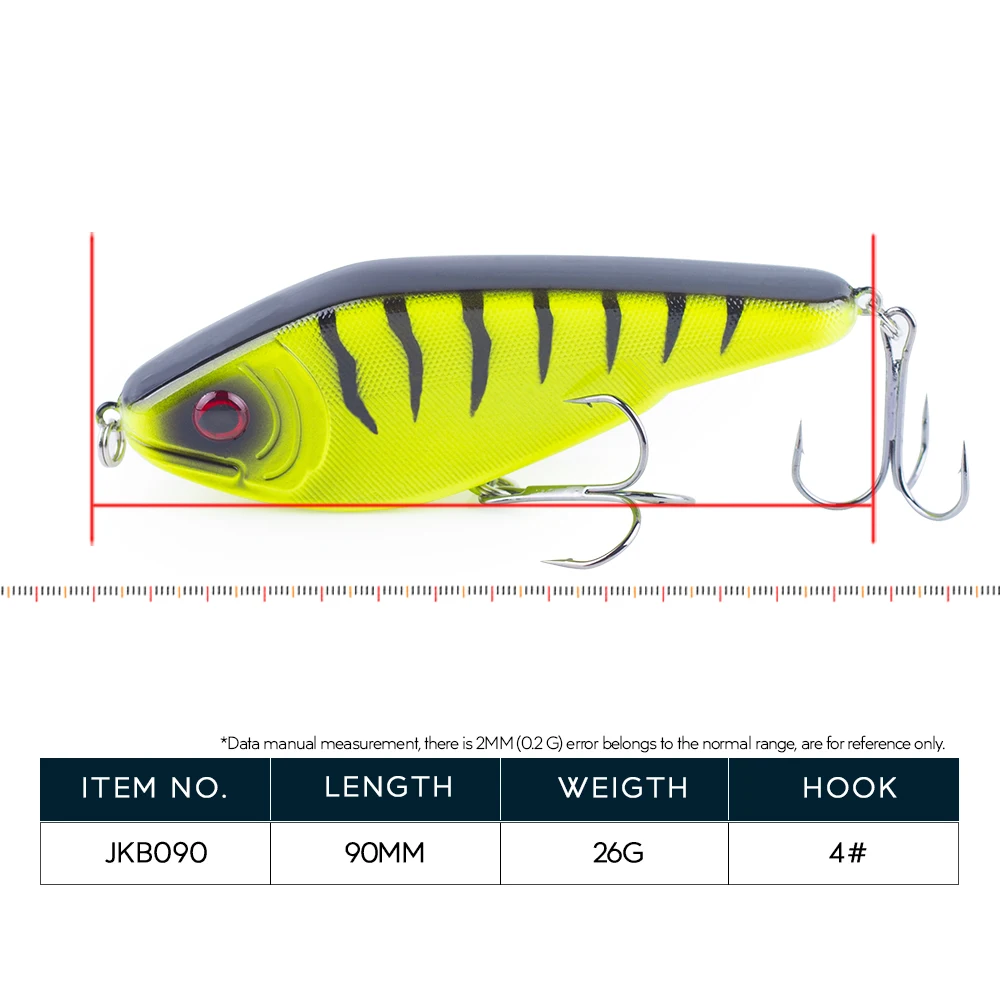 Hanlin Venta caliente 9 cm/26g Glide Jerkbait Popular Pike cebo Muskie señuelos señuelo de pesca sonajeros Artificial VIB Wobbler aparejos de lubina