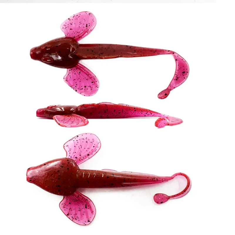 TAKEDO-señuelo de pesca suave de salamandra gigante, gusano para cebo de mandarina y perca de boca cruzada, cola única 90mm 4,5G, 6 uds. - imagen 3