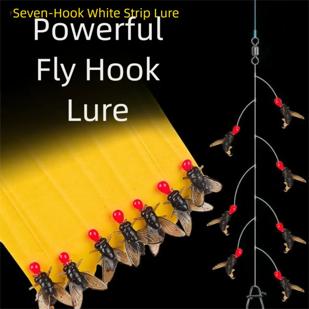 Señuelo de cola larga para peces, cabeza de silicona suave, gancho de cebo suave de acero al carbono, gancho de cuerda antienrollado portátil, 2 juegos, 2025 - imagen 2