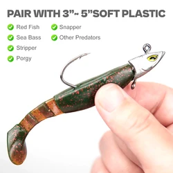 Gancho de cabeza de anzuelo grande de 1/2oz, 3/4oz, 1oz, 1,5oz, anzuelo de pesca con cabeza triangular pesada, anzuelo de gusano suave, anzuelo de señuelo, aparejos de pesca con cabeza de anzuelo