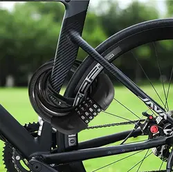 Contraseña de bloqueo de bicicleta antirrobo, accesorio de bloqueo de cadena de bicicleta eléctrica portátil para bicicleta de montaña y carretera, accesorios de ciclismo