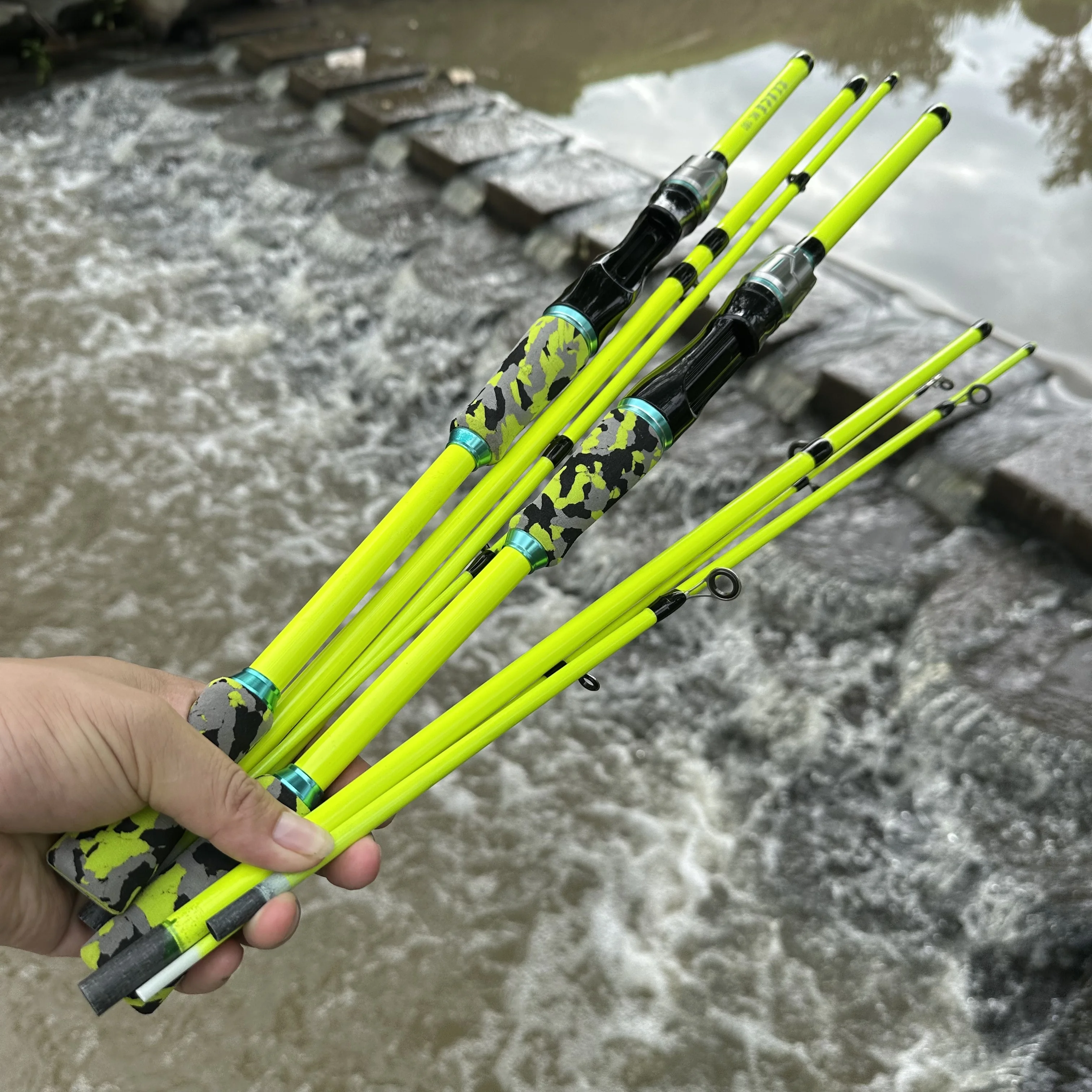 Caña de pescar portátil de carbono duro para barco, 1,8/2,1 M, plegable, para trucha de agua dulce, Baitcasting, equipo de Pesca para peces pequeños - imagen 5